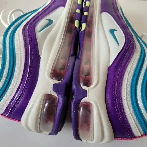 NEW Nike Air Max 97 Hornets Summit White/Purple/Teal CI7388-101 Womens US8 - Picture 6 of 12